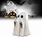 Halloween Ghost Figurine - Spooky Finger Ghost Statue, Cute Finger Ghost Decor for Halloween Decorations, Porch and Indoor Spooky Home Decor (White)