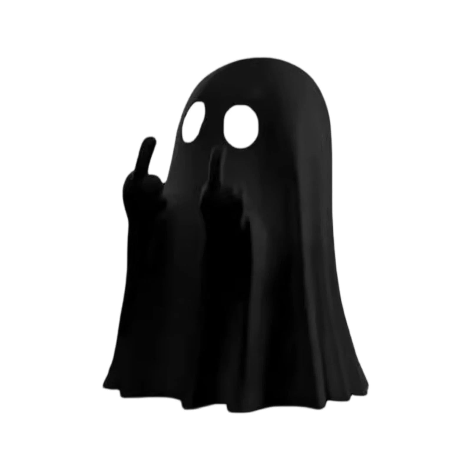 Halloween Ghost Figurine - Spooky Finger Ghost Statue, Cute Finger Ghost Decor for Halloween Decorations, Porch and Indoor Spooky Home Decor (Black)