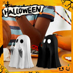 Halloween Ghost Figurine - Spooky Finger Ghost Statue, Cute Finger Ghost Decor for Halloween Decorations, Porch and Indoor Spooky Home Decor (White)